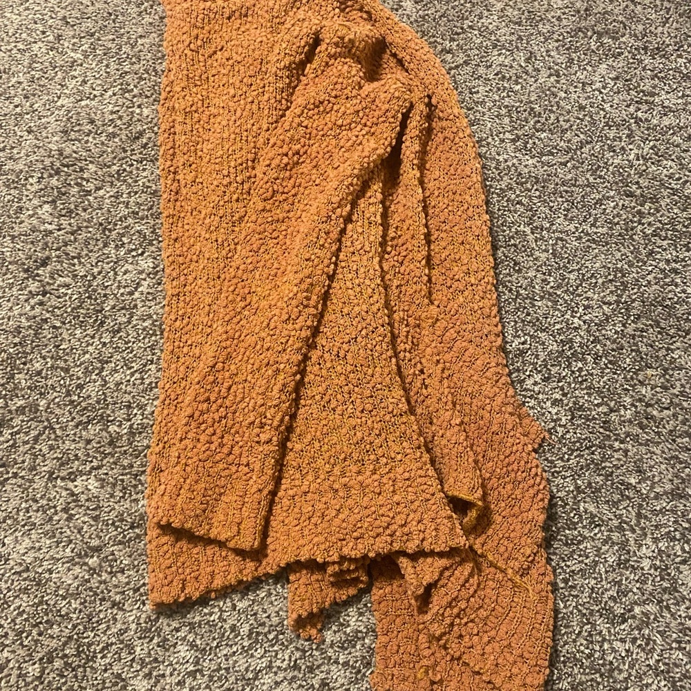Cozy Textured Burnt Orange Cardigan